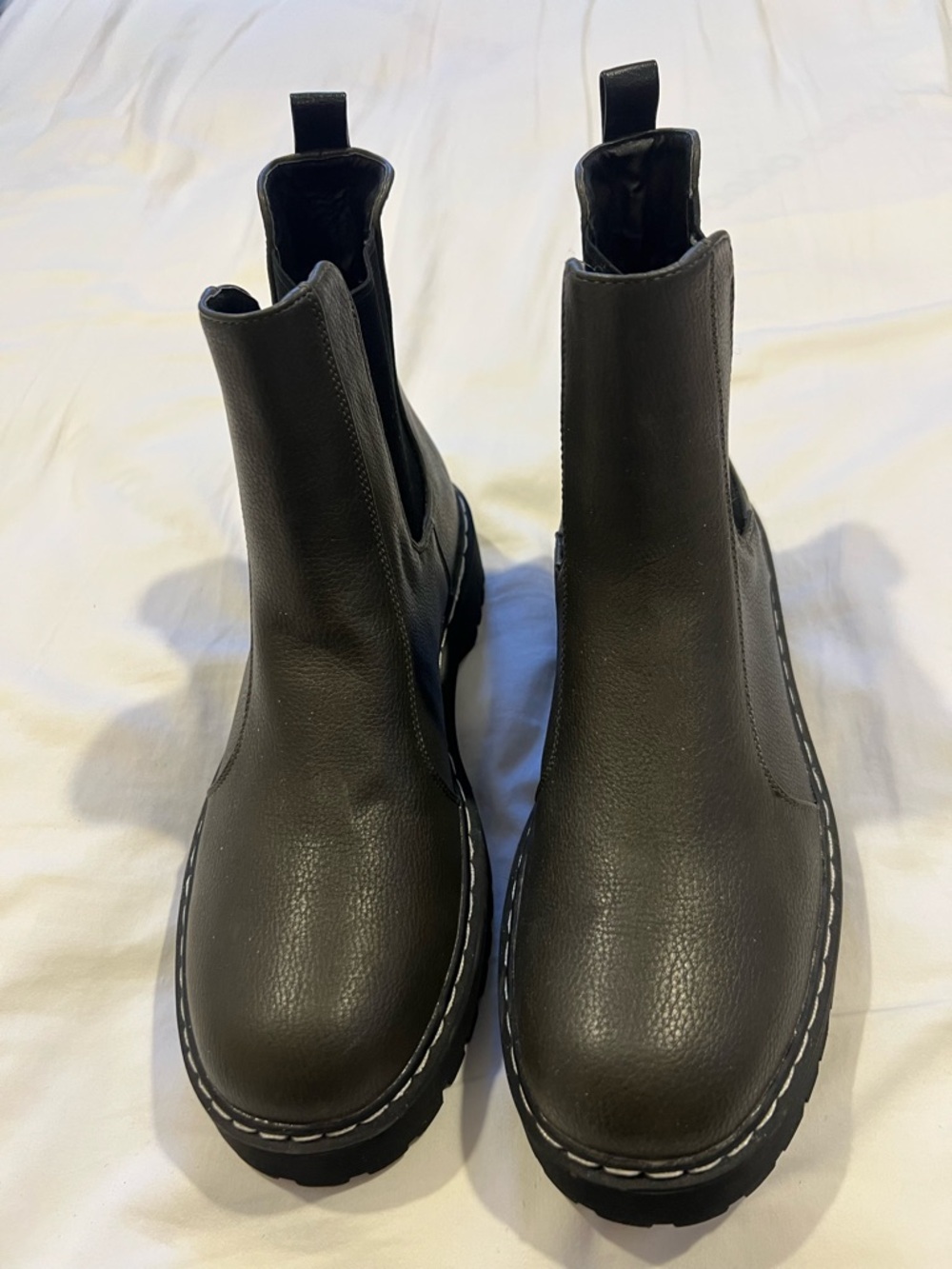 Sincerely Jules Dark Green Chelsea Boots with Pull Tabs